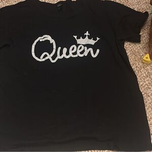 SHEIN Black 'Queen' Short Sleeve Tee